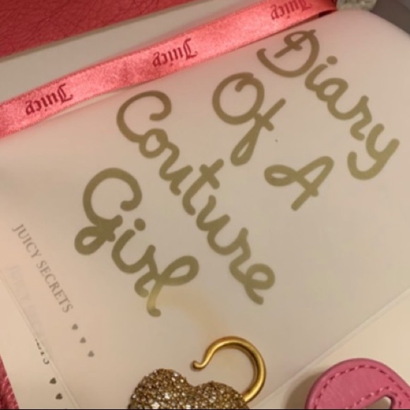New VINTAGE Y2K JUICY COUTURE PINK LEATHER JOURNAL NOTEBOOK DIARY SWAROVSKI LOCK - Picture 3 of 15